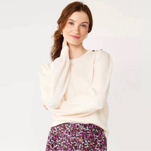 NWT Draper James RSVP Gold Buttons Sweated - Picture 1 of 4